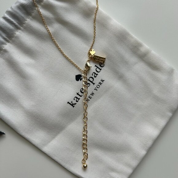 BRAND NEW Kate Spade Gold Plated Bow Shoppe Pink Enamel Collar Necklace - Picture 4 of 5